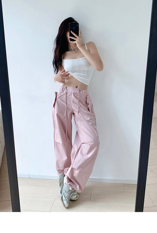 Drawstring loose slim sweatpants