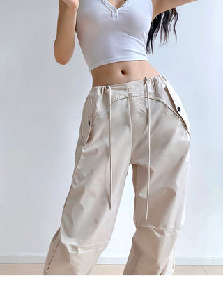 Drawstring loose slim sweatpants