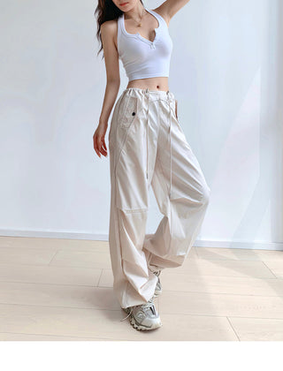 Drawstring loose slim sweatpants