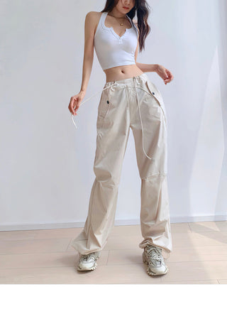 Drawstring loose slim sweatpants