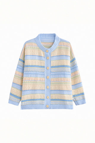 Versatile Striped Knit Cardigan Jacket