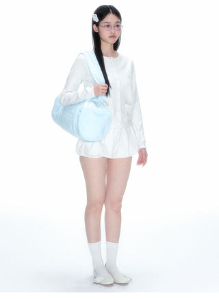 [NECY] White Bud Waist Shorts Fluffy A Line Skirt