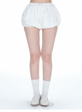 [NECY] White Bud Waist Shorts Fluffy A Line Skirt