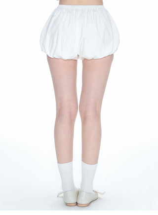 [NECY] White Bud Waist Shorts Fluffy A Line Skirt