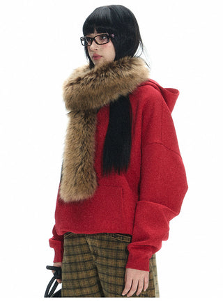 [NECY] Fox Fur Winter Warm Thickened Scarf