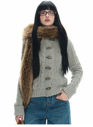 [NECY] Fox Fur Winter Warm Thickened Scarf