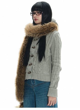 [NECY] Fox Fur Winter Warm Thickened Scarf