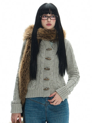 [NECY] Fox Fur Winter Warm Thickened Scarf