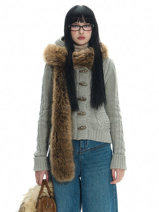 [NECY] Fox Fur Winter Warm Thickened Scarf