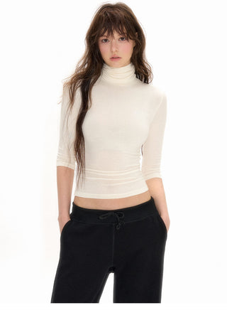 [NECY] 3/4 sleeve Slim fit turtleneck