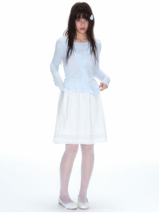 [NECY] Ruffled Dress U Shaped Waist