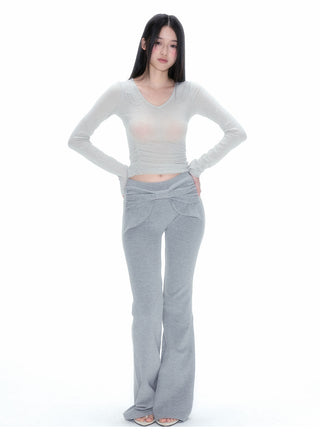 [NECY] Bow Yoga Casual Stretch Pants