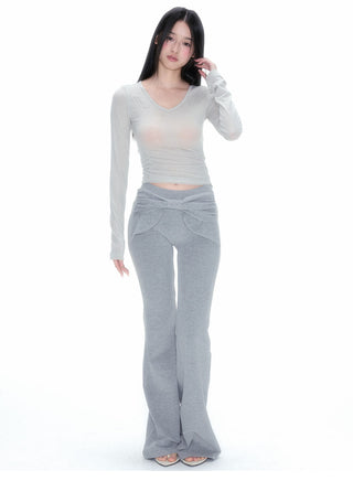 [NECY] Bow Yoga Casual Stretch Pants