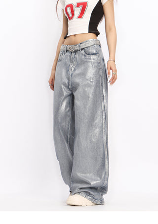 Distressed light-sensitive trousers