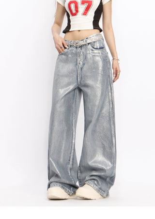 Distressed light-sensitive trousers