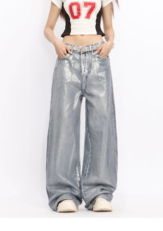 Distressed light-sensitive trousers