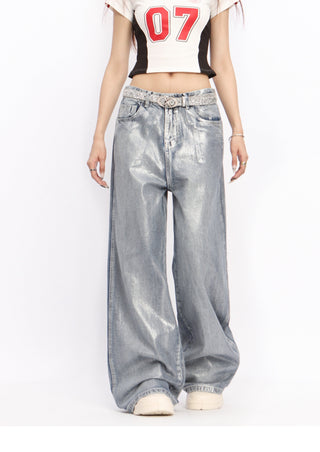 Distressed light-sensitive trousers