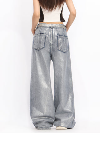 Distressed light-sensitive trousers