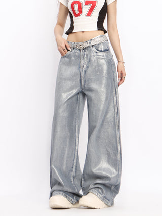 Distressed light-sensitive trousers