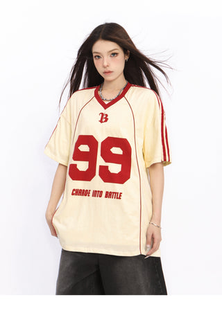 Oversized graphic sports jersey