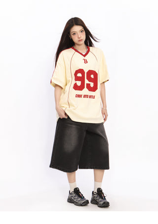 Oversized graphic sports jersey