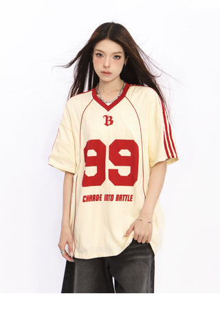 Oversized graphic sports jersey