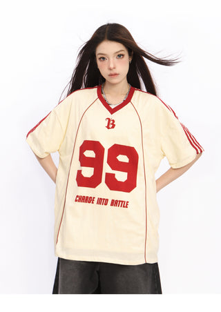 Oversized graphic sports jersey