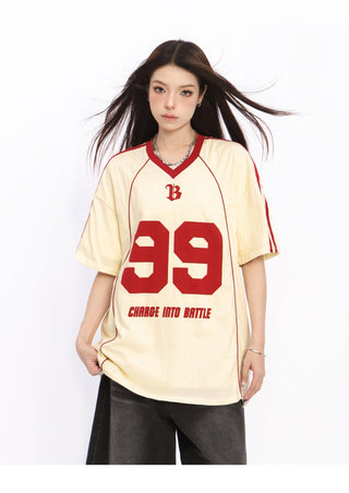 Oversized graphic sports jersey