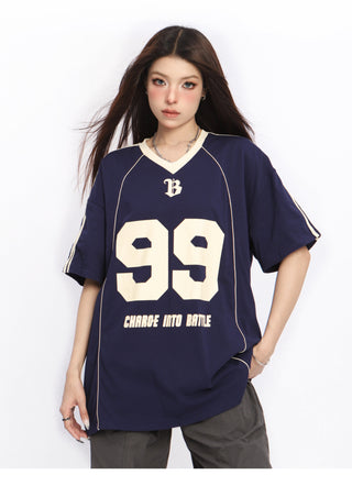 Oversized graphic sports jersey