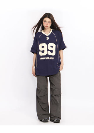 Oversized graphic sports jersey