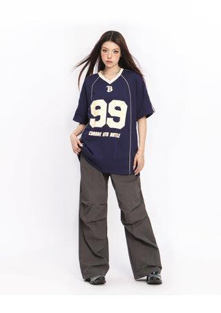 Oversized graphic sports jersey