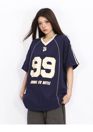 Oversized graphic sports jersey