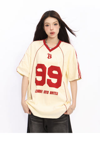 Oversized graphic sports jersey