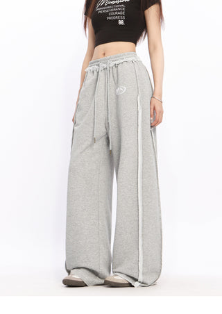 Lace Stripe wide-leg sports pants