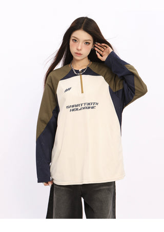 Contrast color breathable loose jersey