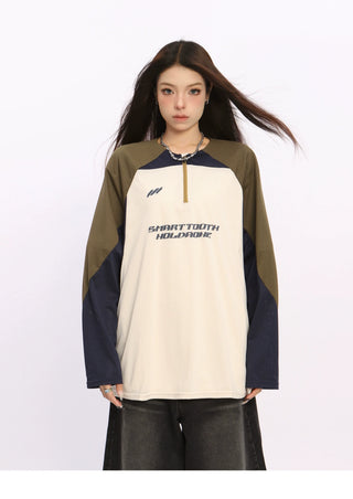 Contrast color breathable loose jersey