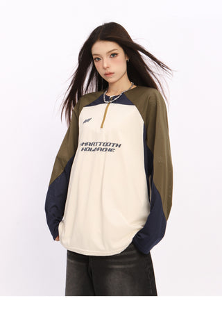 Contrast color breathable loose jersey