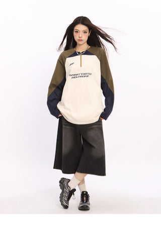 Contrast color breathable loose jersey