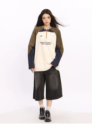 Contrast color breathable loose jersey