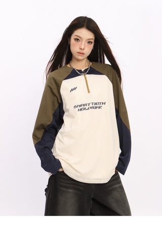 Contrast color breathable loose jersey