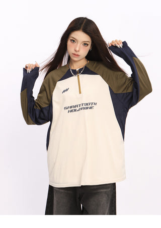 Contrast color breathable loose jersey