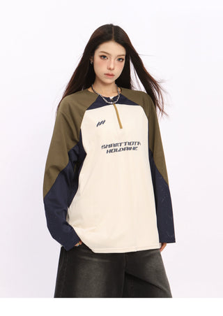 Contrast color breathable loose jersey