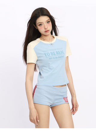 Slim-fit raglan graphic top