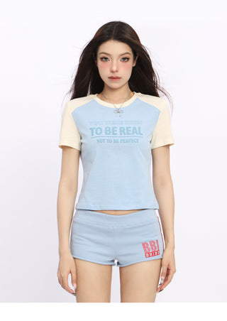 Slim-fit raglan graphic top