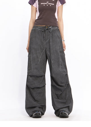 Wide-leg perachute trousers