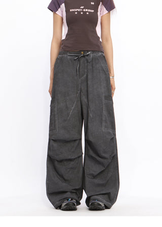 Wide-leg perachute trousers