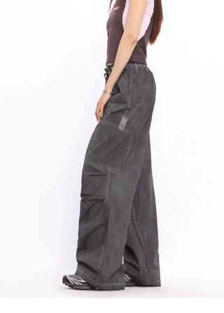 Wide-leg perachute trousers