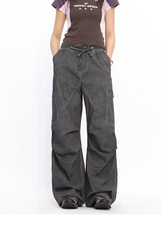 Wide-leg perachute trousers