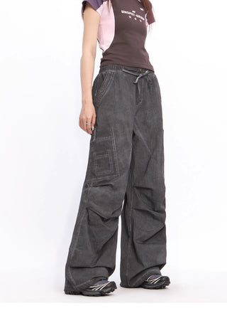 Wide-leg perachute trousers