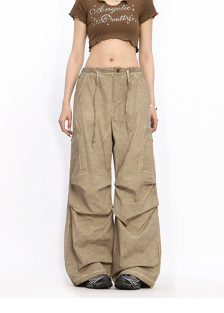 Wide-leg perachute trousers